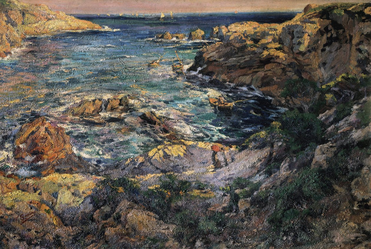„„ Widok na wybrzeże Aiguablava w Hiszpanii ”” Obraz: Francesc Gimeno i Arasa (1858-1927) Koniec XIX początku XX wieku Barcelona. Narodowe Muzeum Sztuki Katalonii. autorstwa Francisco Gimeno y Arasa