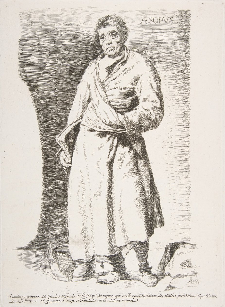 Ezop Aesopus, z Etchings po Velazquez, 1778. autorstwa Francisco de Goya