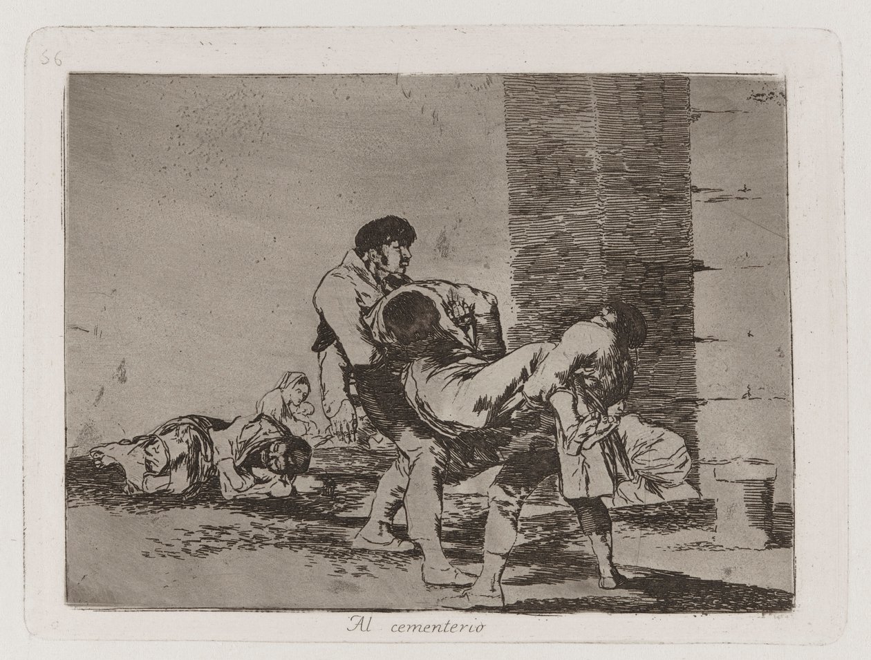 Na cmentarz, tablica 56 z Klęsk wojennych autorstwa Francisco de Goya