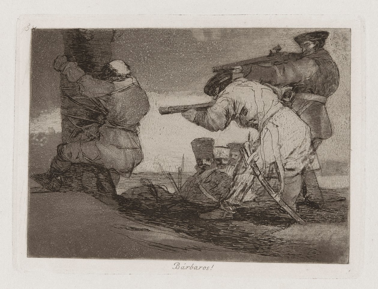 Barbaria! (Barbarzyńcy!), Tablica 38 z Klęsk wojennych autorstwa Francisco de Goya