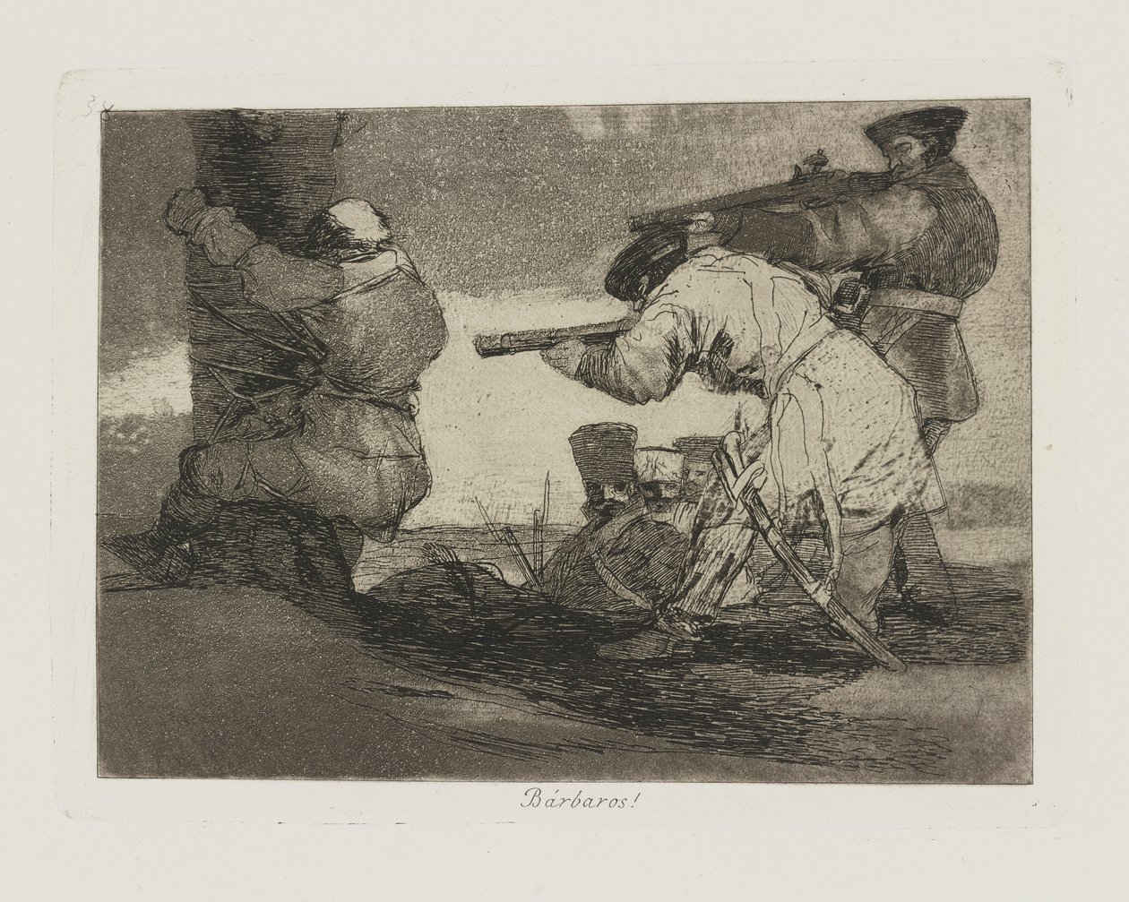 Barbaria! (Barbarzyńcy!), pl. 38 z cyklu Katastrofy wojny autorstwa Francisco de Goya