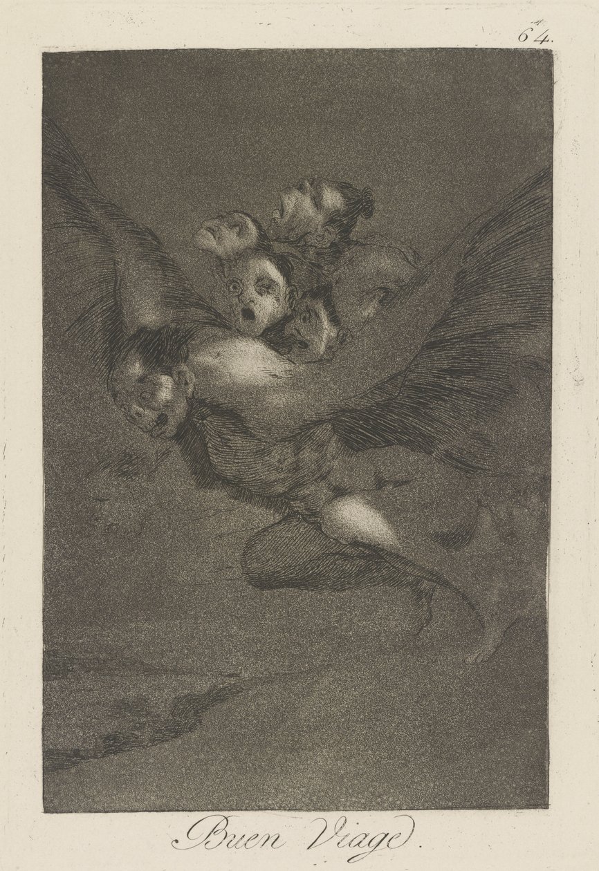 Miłej podróży. (Bon Voyage.), pl. 64 z serii Kaprysy autorstwa Francisco de Goya