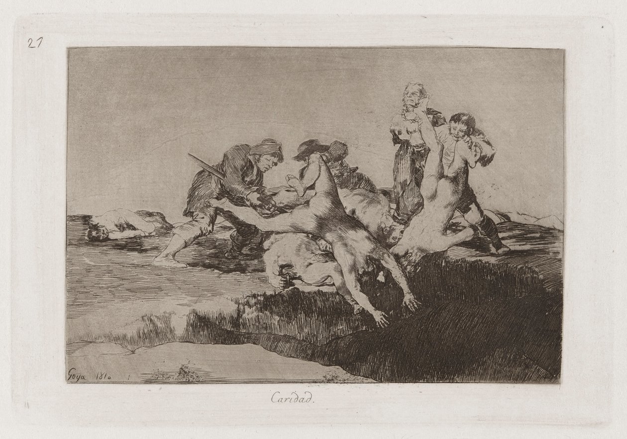 Charity, płyta 27 z filmu Katastrofy wojny autorstwa Francisco de Goya