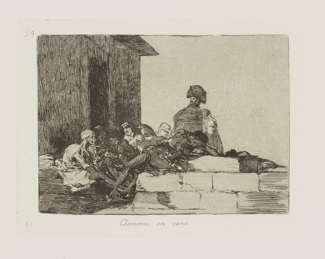 Na próżno krzyki. (Odwołania są daremne.), pl. 54 z cyklu Katastrofy wojny autorstwa Francisco de Goya