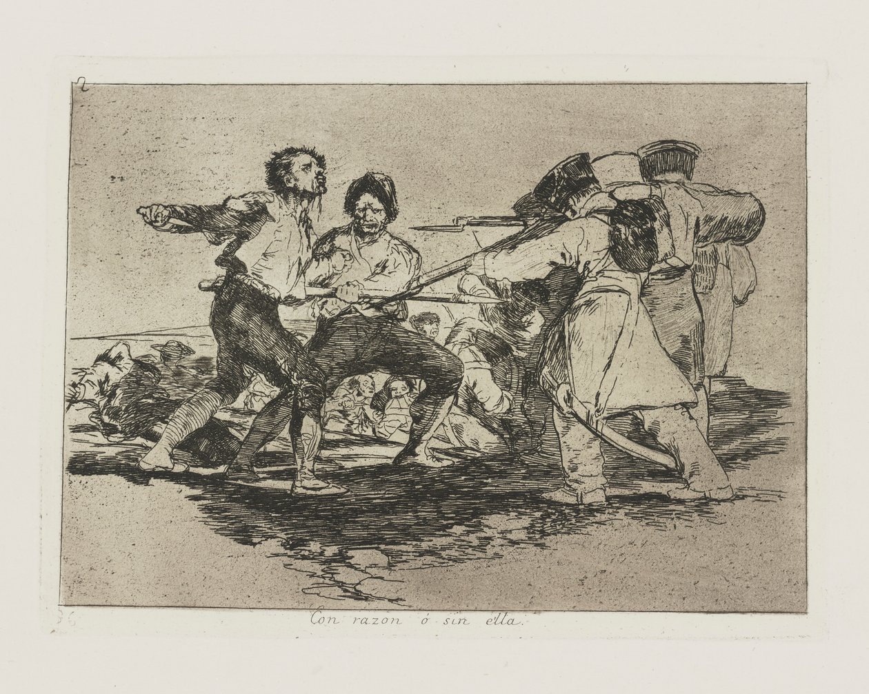 Z powodem? bez niej. (Słusznie lub niesłusznie.), pl. 2 z serii Katastrofy wojny autorstwa Francisco de Goya