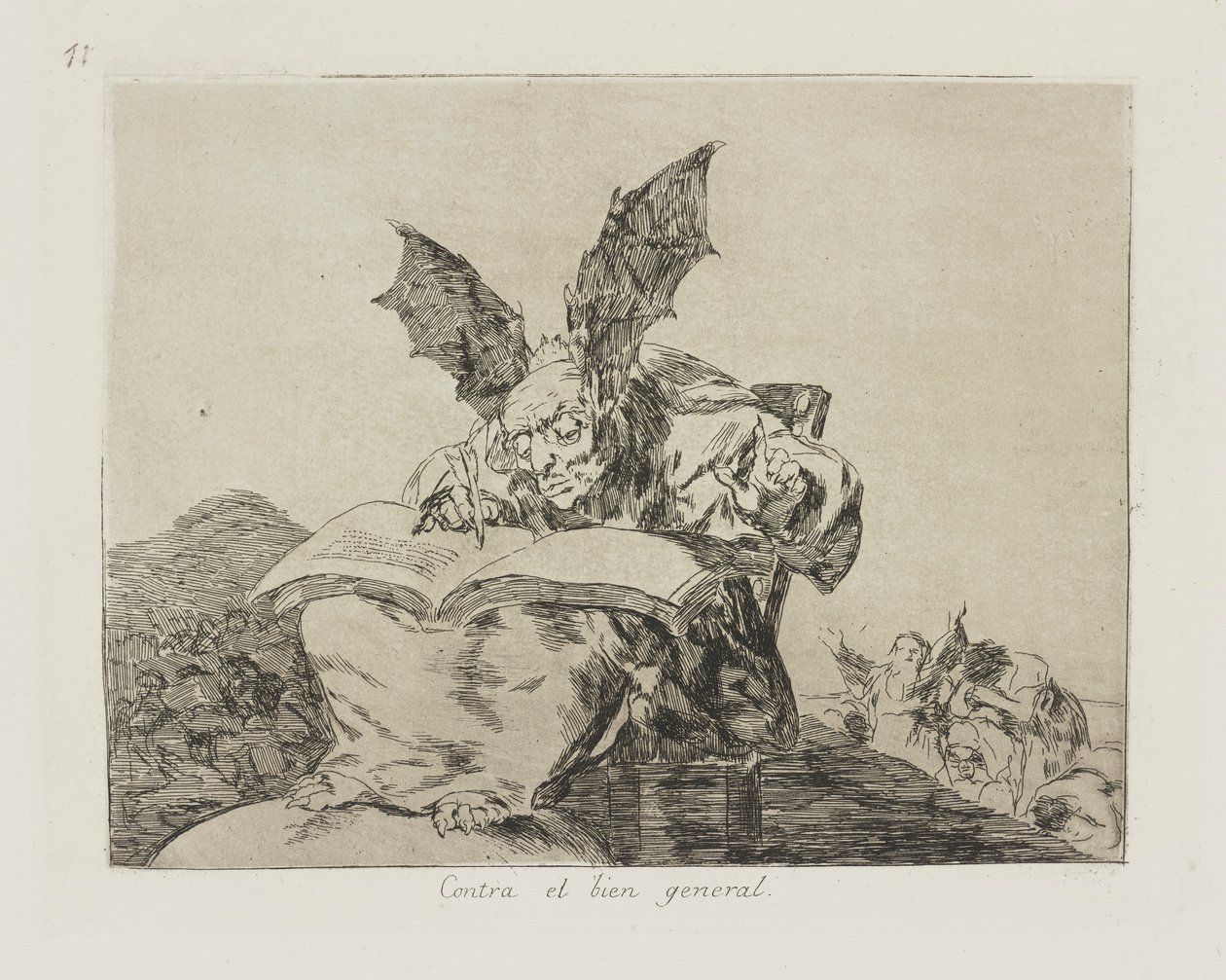Wbrew ogólnemu dobru. (Przeciw wspólnemu dobru.), pl. 71 z cyklu Katastrofy wojny autorstwa Francisco de Goya