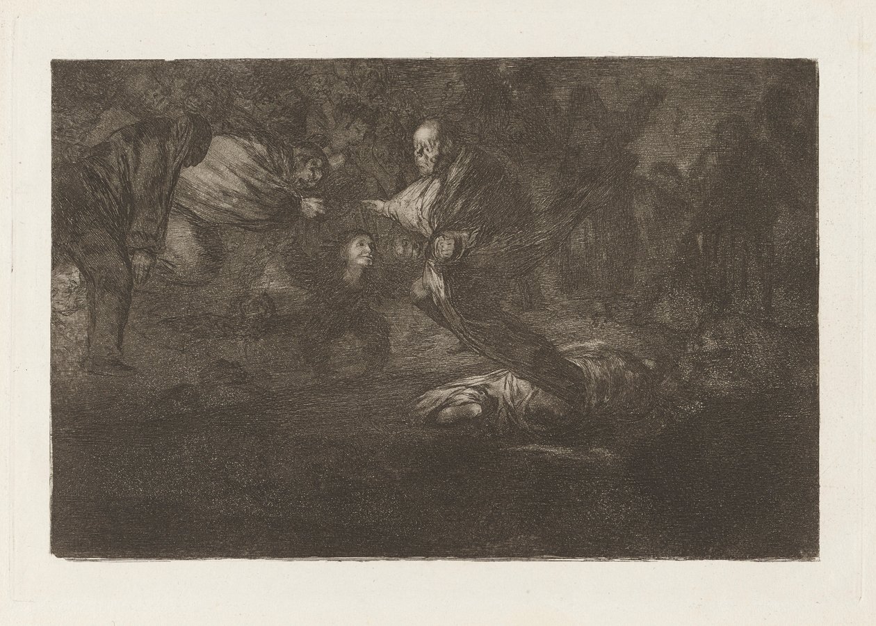 Bóg tworzy ich i łączą się razem (Bóg tworzy ich i łączą się razem), z serii Los disparates (Los proverbios) autorstwa Francisco de Goya