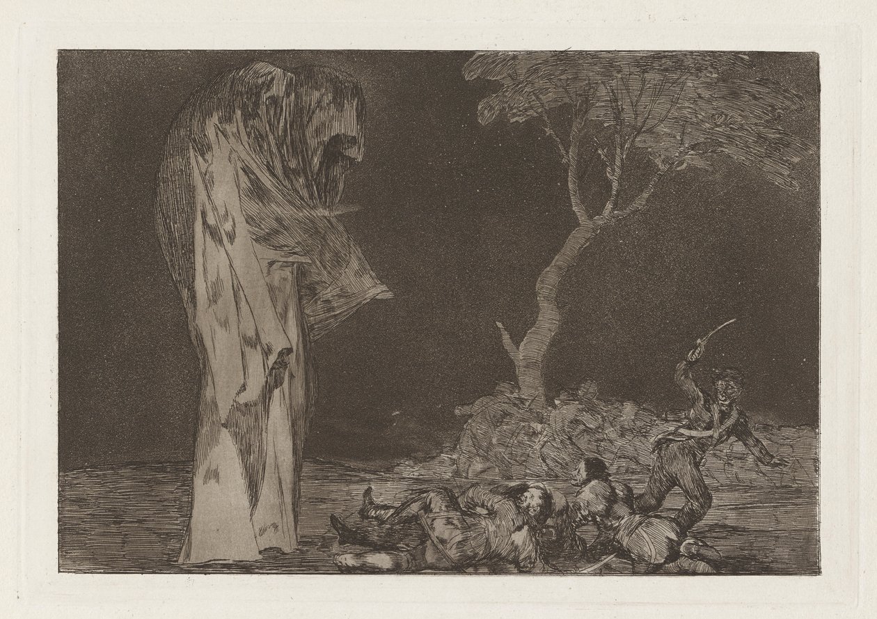 Folly of Fear, znany również jako Nie trać honoru przez strach, z serii Los disparates (Los proverbios) autorstwa Francisco de Goya