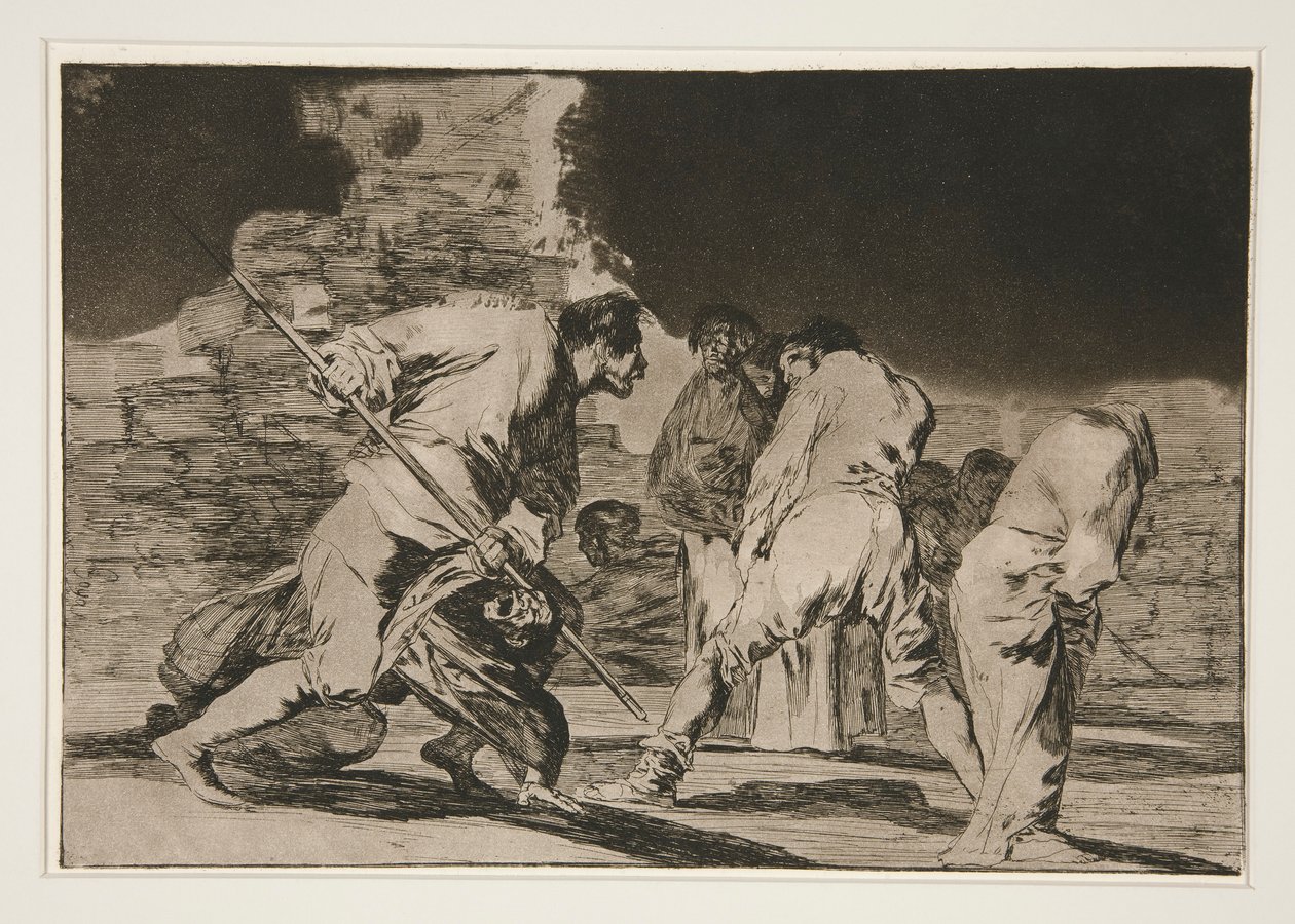 Disparate furioso (Furious Folly), pl. 6 z serii Los proverbios autorstwa Francisco de Goya