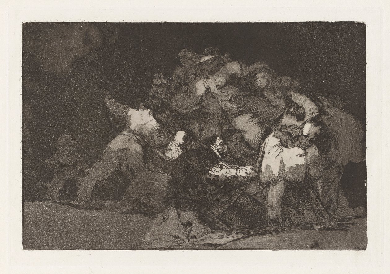 Generał Szaleństwo, znany również jako Pazury kota i strój wielbiciela, z serii Los disparate (Przysłowia) autorstwa Francisco de Goya