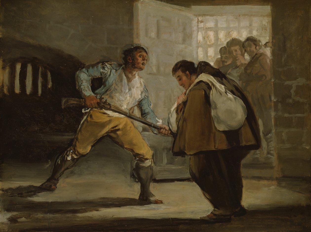 Maragato zagraża bratu Piotrowi z Zaldwii swoim pistoletem, ok. 1930 r. 1806. autorstwa Francisco de Goya