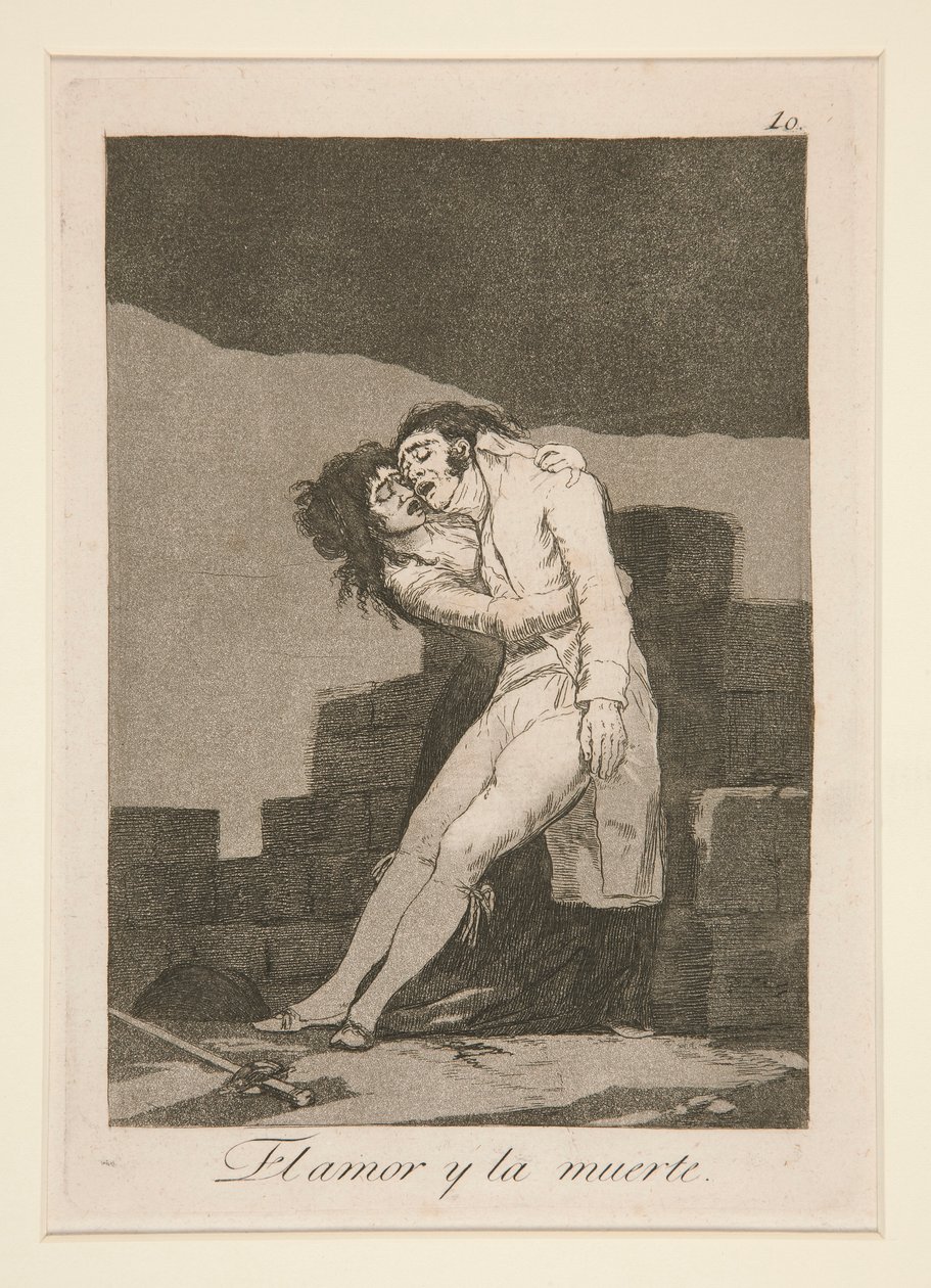 miłość i śmierć (Miłość i śmierć), pl. 10 z cyklu Kaprysy autorstwa Francisco de Goya