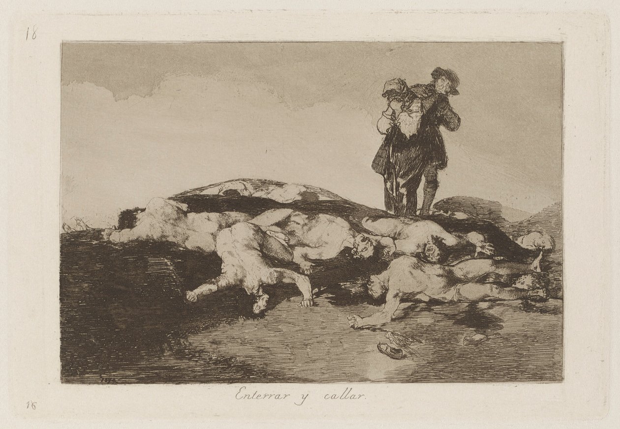 Pochowaj ich i zachowaj spokój, płyta 18 z filmu Katastrofy wojny autorstwa Francisco de Goya