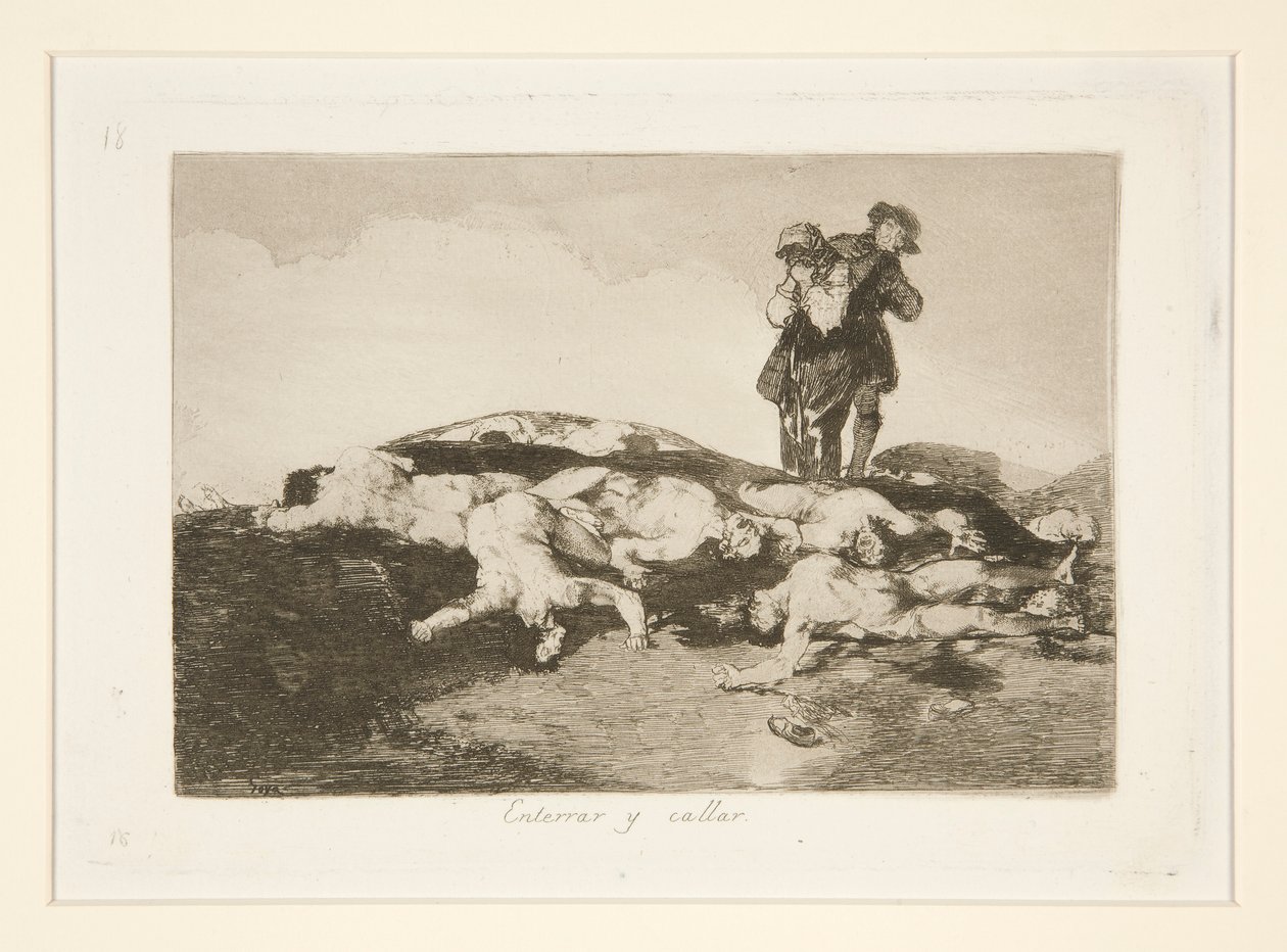 Pochowaj ich i zachowaj spokój, pl. 18 z Katastrofy wojny autorstwa Francisco de Goya