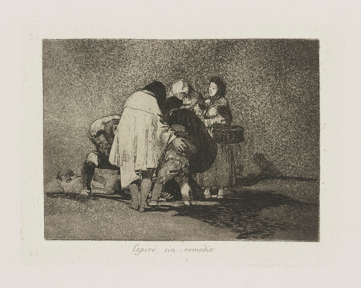 Espir? zadośćuczynienie za grzech. (Nie było nic do zrobienia i umarł.), pl. 53 z cyklu Los desastres de la guerra (Klęski wojny) autorstwa Francisco de Goya