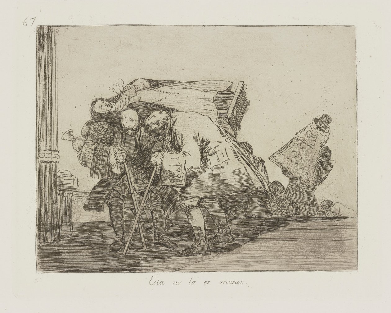 Ten jest nie mniej. (Nie mniej niż), pl. 67 z cyklu Katastrofy wojny autorstwa Francisco de Goya