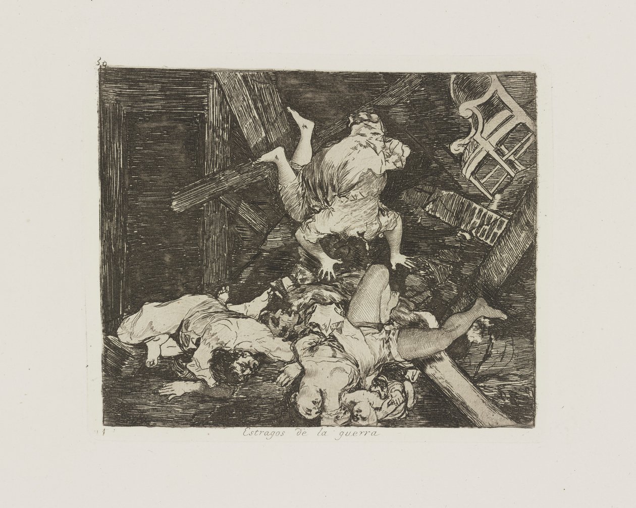 Zniszczenia wojny. (Pusty wojenne), pl. 30 z cyklu Katastrofy wojny autorstwa Francisco de Goya