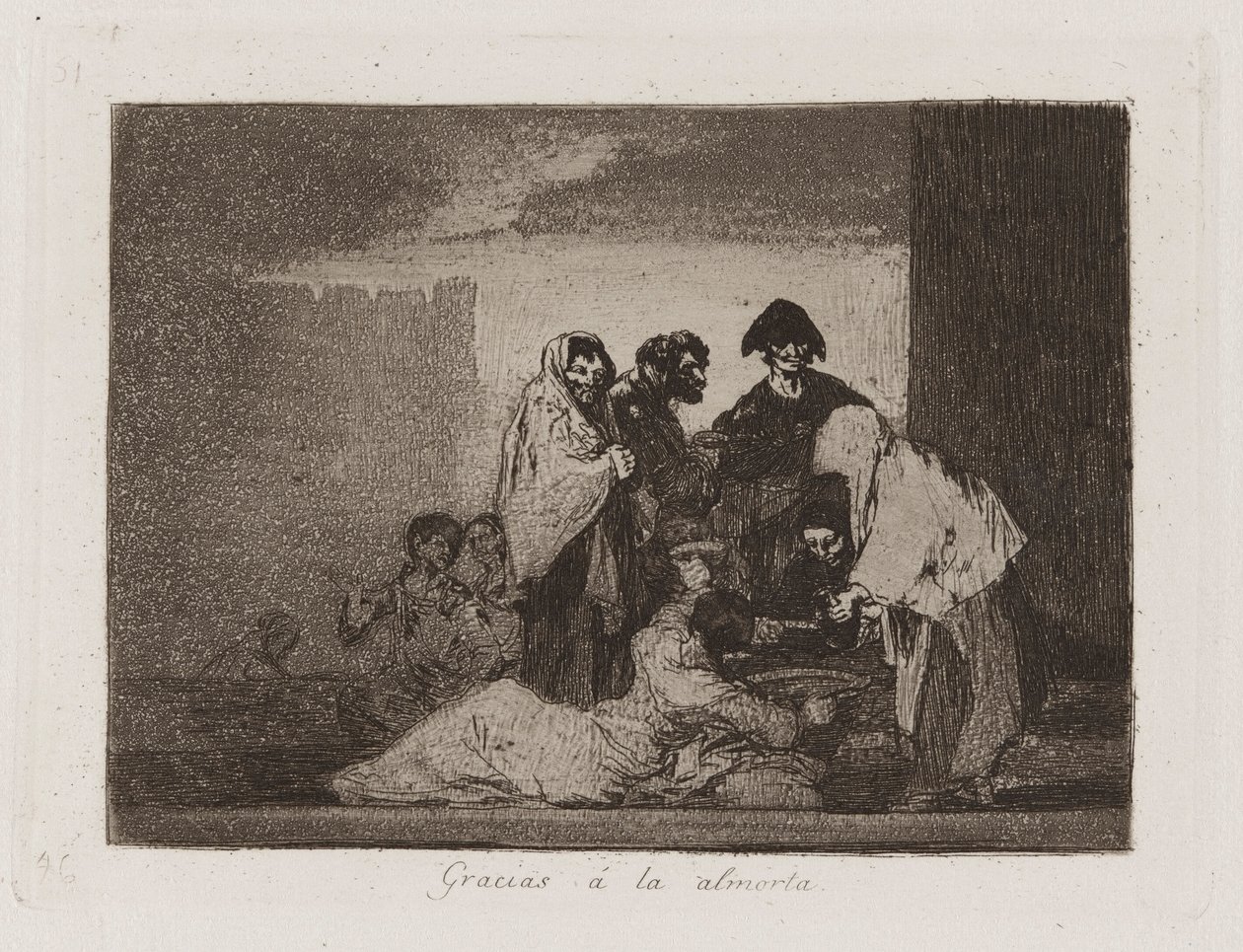 Dziękuję Ci ? la almorta (Dzięki prosa), płyta 51 z filmu Katastrofy wojny autorstwa Francisco de Goya