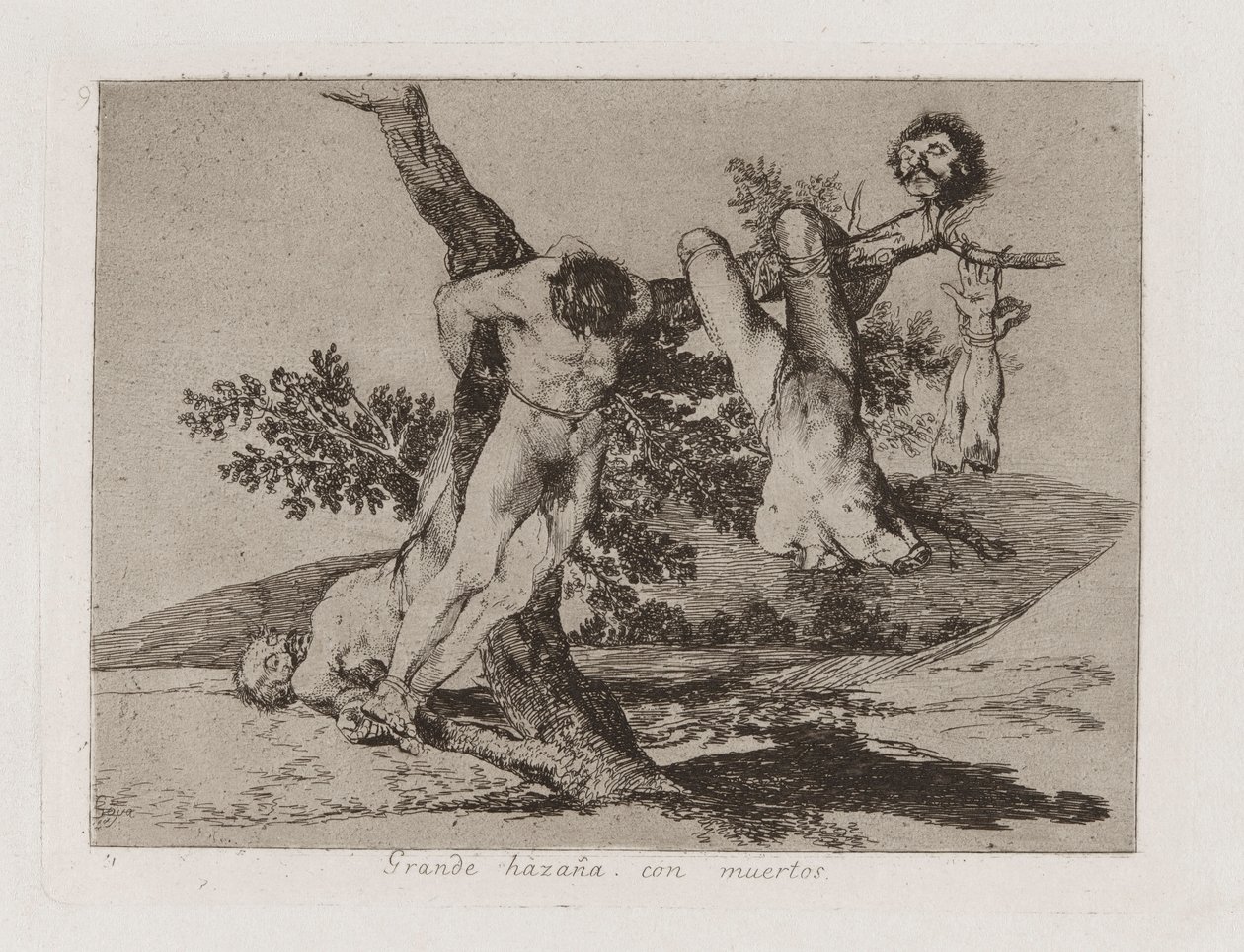 Wielki wyczyn! Z martwymi! (Bohaterski wyczyn! Z trupami!), Płyta 39 z filmu Klęski wojenne autorstwa Francisco de Goya