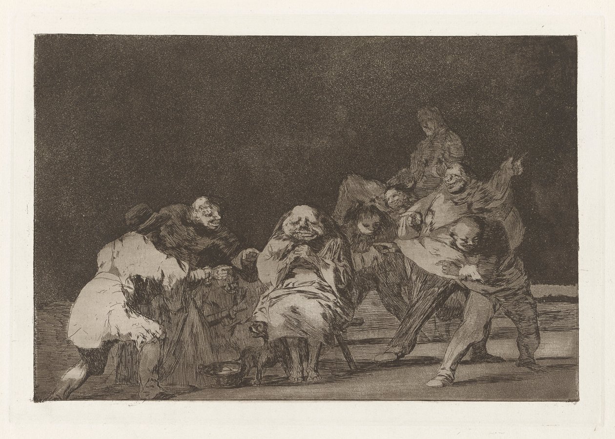 Lojalność, znana również jako Ten, kto cię nie lubi, zniesławi cię w żartach, z serii Bzdury (Przysłowia) autorstwa Francisco de Goya