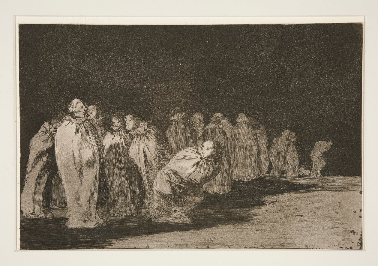 Zamknięci (Mężczyźni w workach), pl. 8 z cyklu Przysłowia autorstwa Francisco de Goya