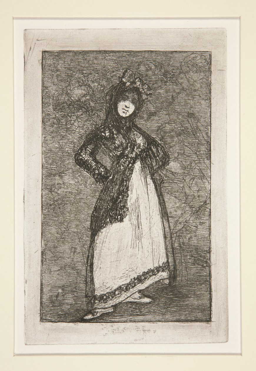 Maja [na ciemnym tle] autorstwa Francisco de Goya
