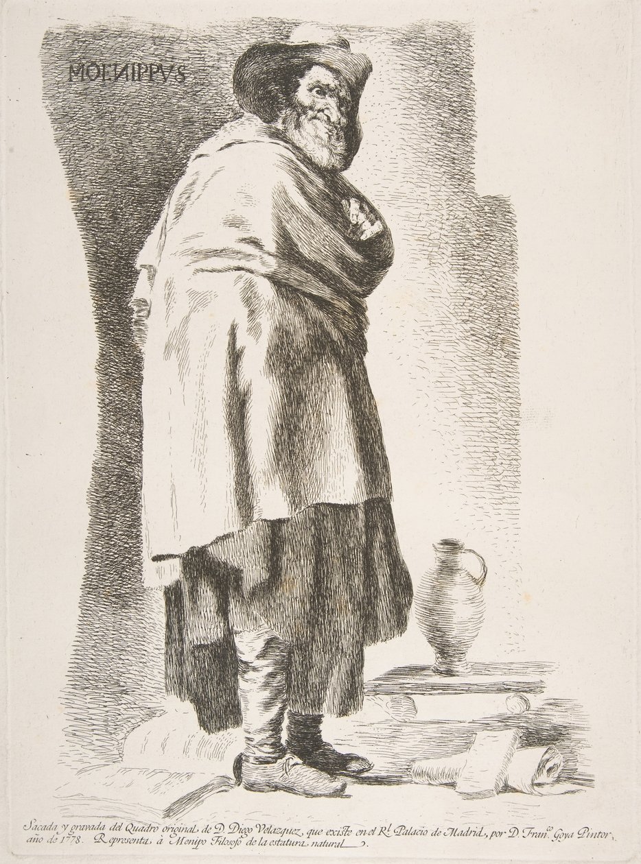 Filozof Moenippus Menipo, 1778. autorstwa Francisco de Goya