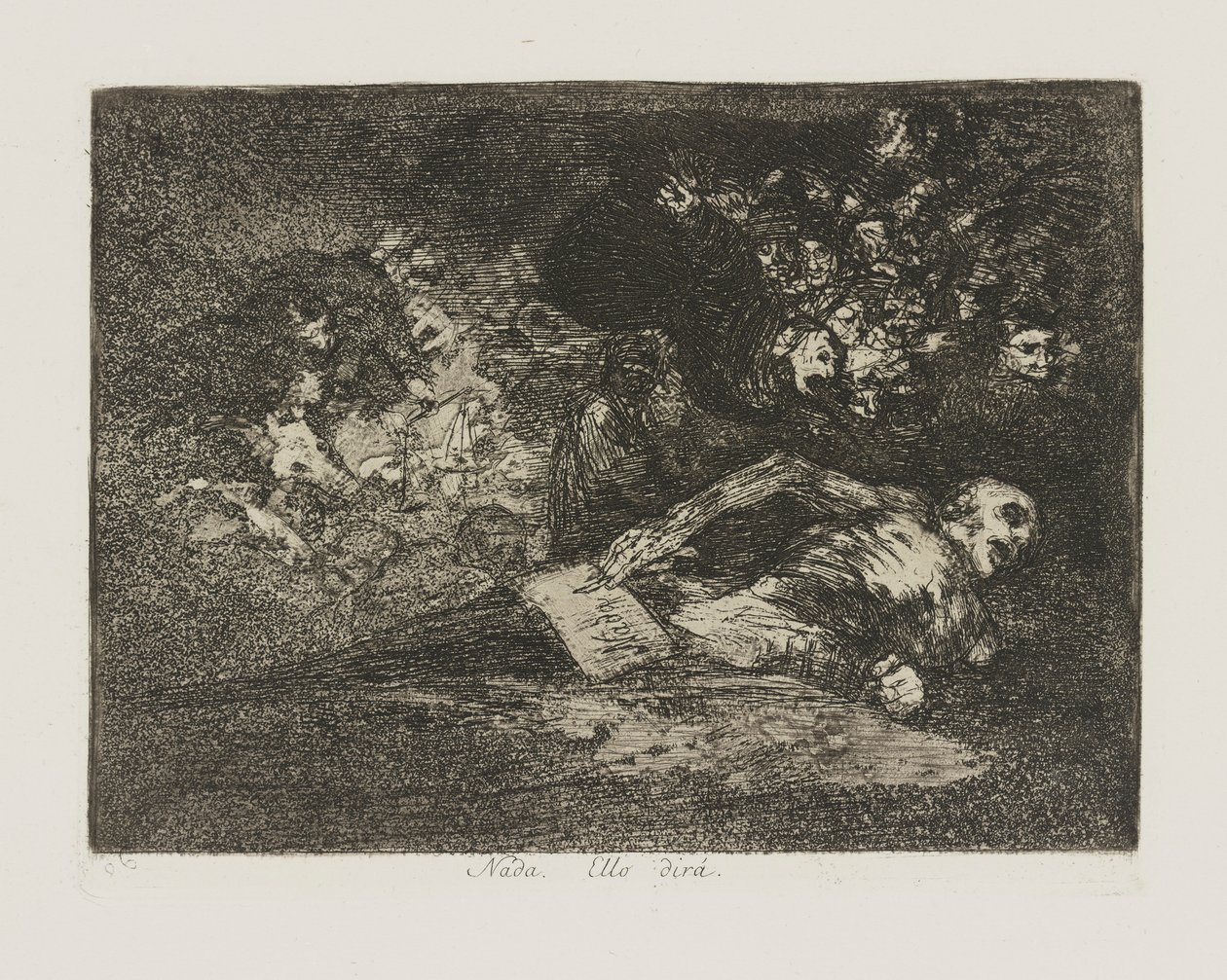 Każdy. Powie? (Nic. Wydarzenie powie.), pl. 69 z cyklu Katastrofy wojny autorstwa Francisco de Goya