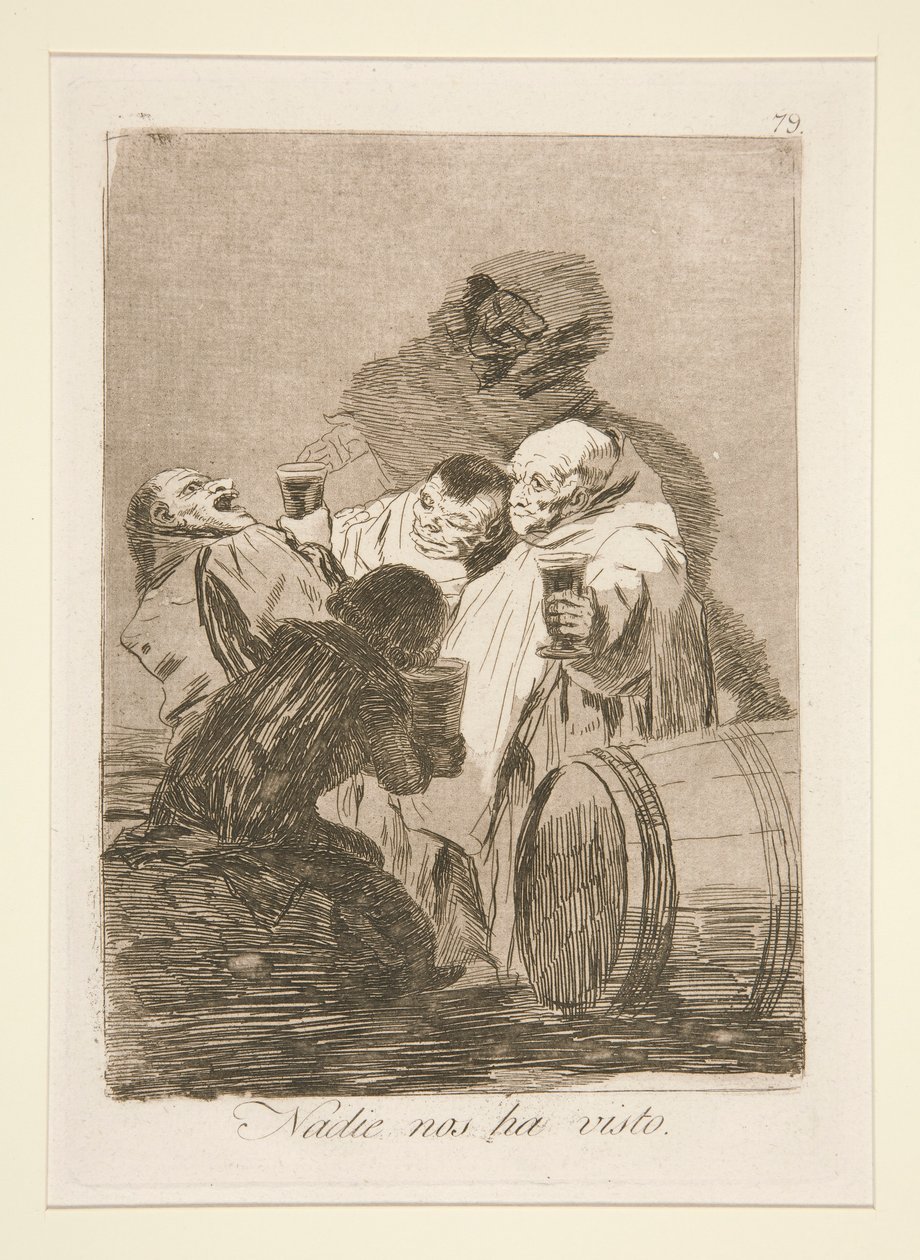 Nikt nas nie widział (Nikt nas nie widział), pl. 79 z serii Kaprysy autorstwa Francisco de Goya
