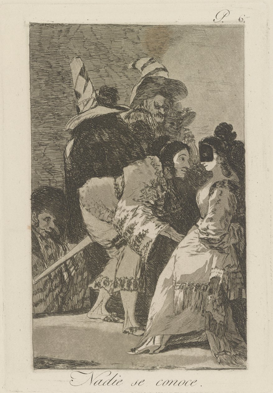 Nadie se conoce. (Nikt Siebie nie zna), pl. 6 z serii Los caprichos autorstwa Francisco de Goya