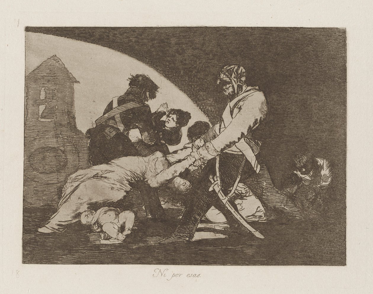 Ani tego nie rób, pl. 11 z cyklu Katastrofy wojny autorstwa Francisco de Goya