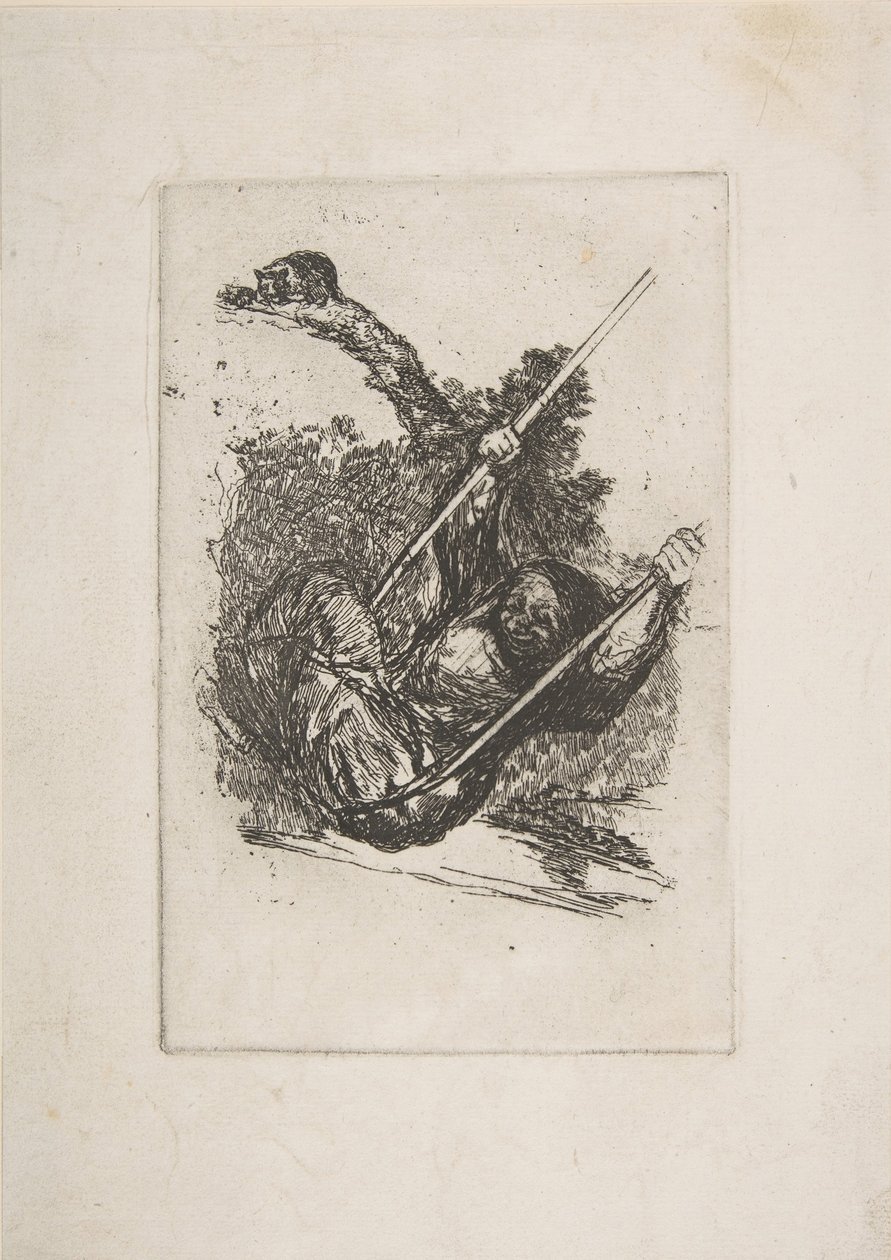 Stara kobieta na huśtawce Vieja columpiándose.n.d. autorstwa Francisco de Goya