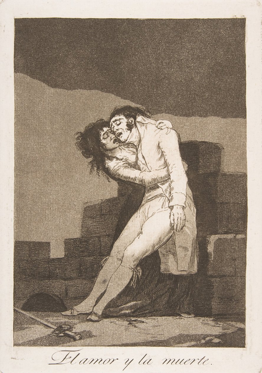Tablica 10 z Los Caprichos: Miłość i śmierć Miłość i śmierć, 1799. autorstwa Francisco de Goya