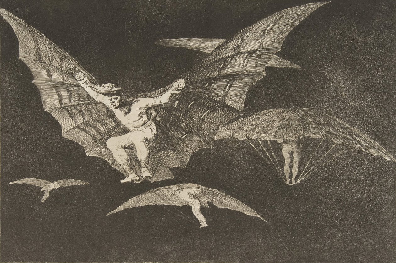 Tablica 13 z Disparates: Sposób latania, ok. 201 1816-23 opublikowany 1864. autorstwa Francisco de Goya