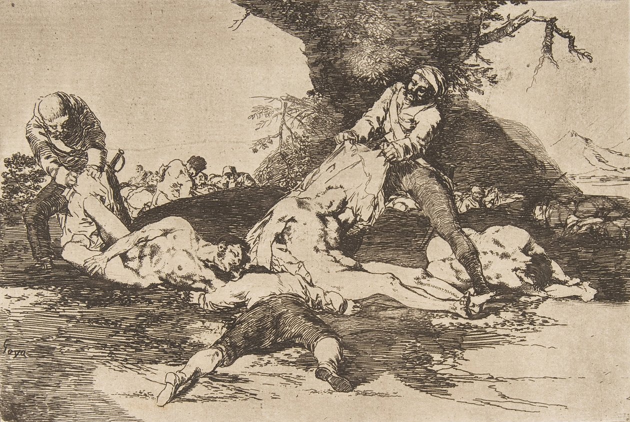 Tablica 16 z The Disasters of War Los Desastres de La Guerra: They ..., 1810 opublikowany 1863. autorstwa Francisco de Goya