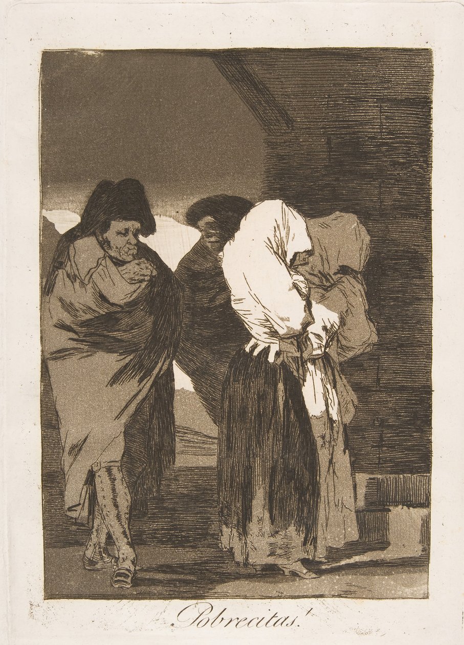 Płyta 22 z Los Caprichos: Biedne dziewczynki! Pobrecitas!, 1799. autorstwa Francisco de Goya