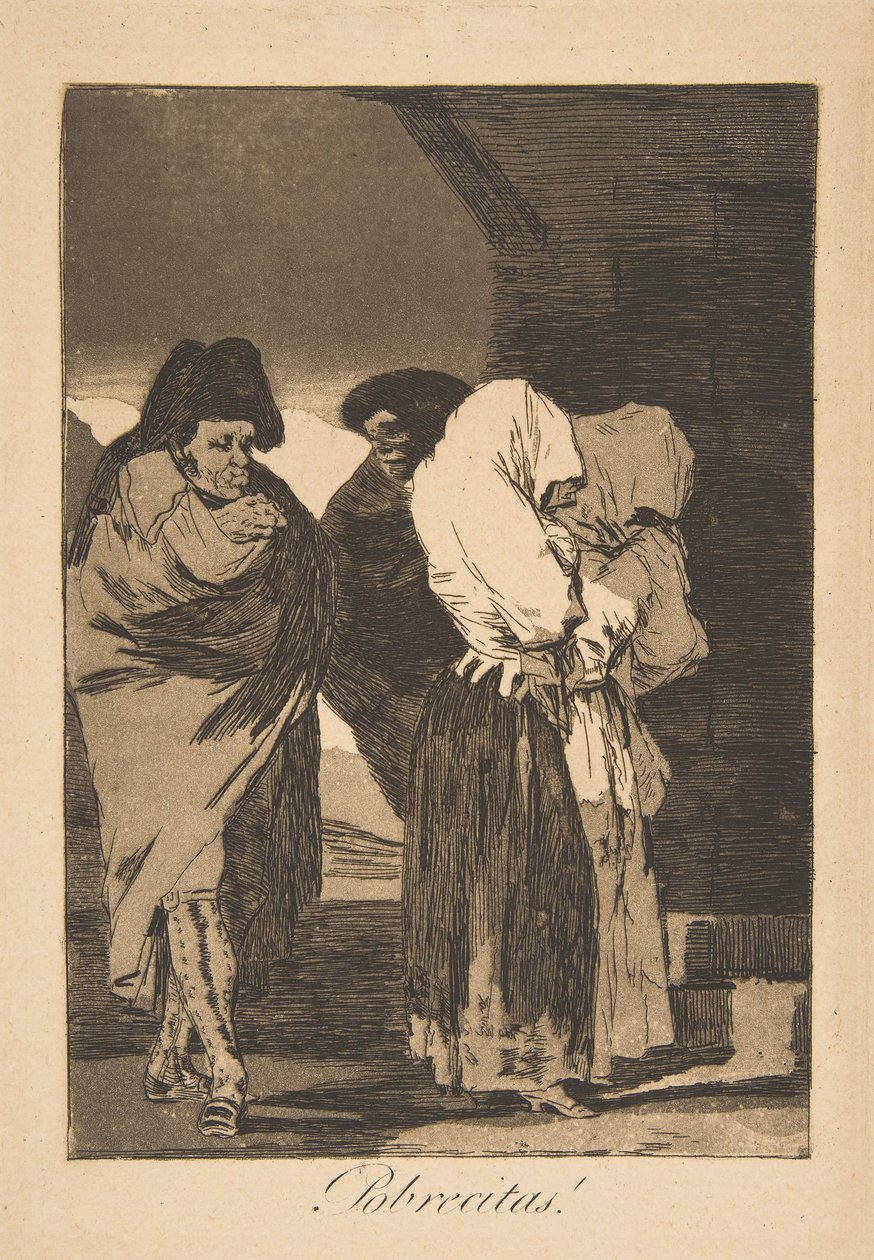 Płyta 22 z Los Caprichos: Biedne dziewczynki! Probrecitas!, 1799, odcisk pośmiertny. autorstwa Francisco de Goya