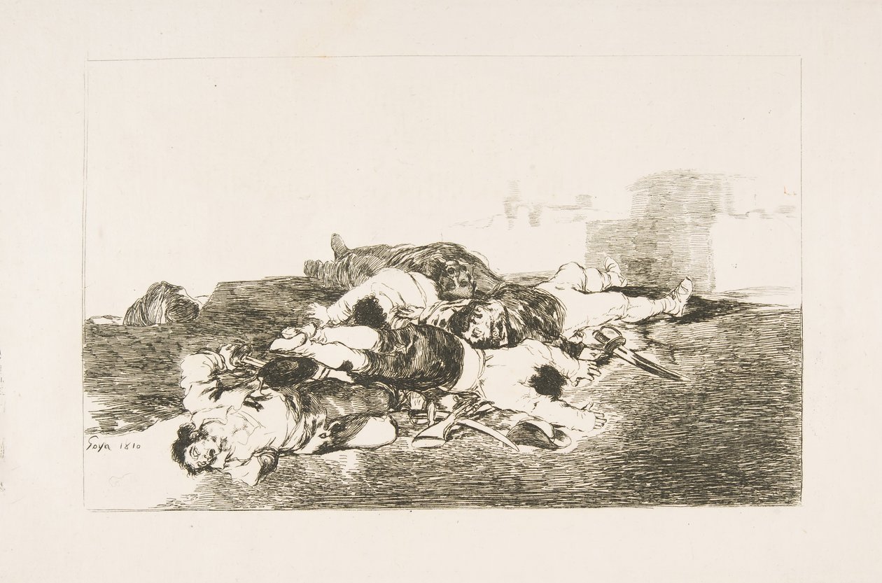 Tablica 22 z Katastrof wojny Los Desastres de la Guerra: Jeszcze gorzej. Zarówno i..., 1810. autorstwa Francisco de Goya