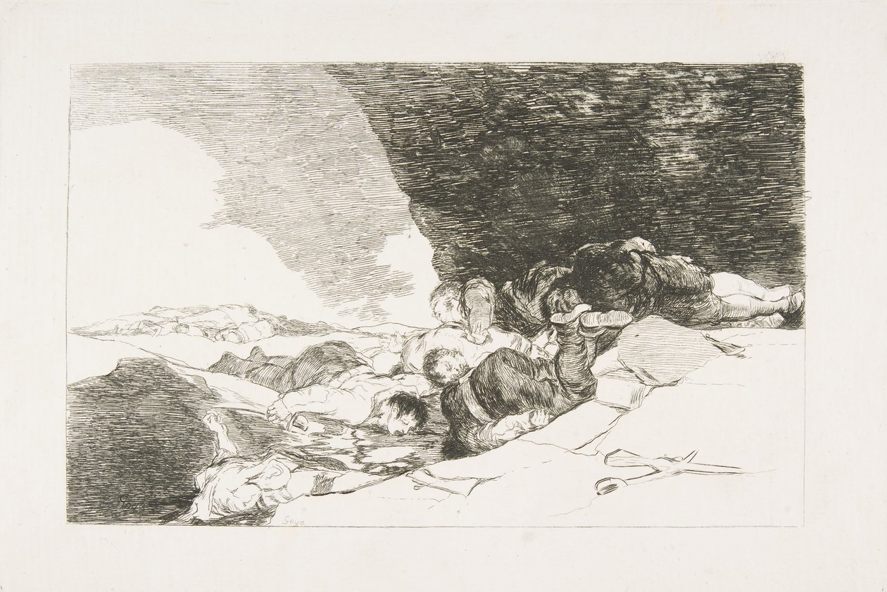 Płyta 23 z Katastrofy wojny Los Desastres de la Guerra: To samo gdzie indziej. ..., 1810. autorstwa Francisco de Goya