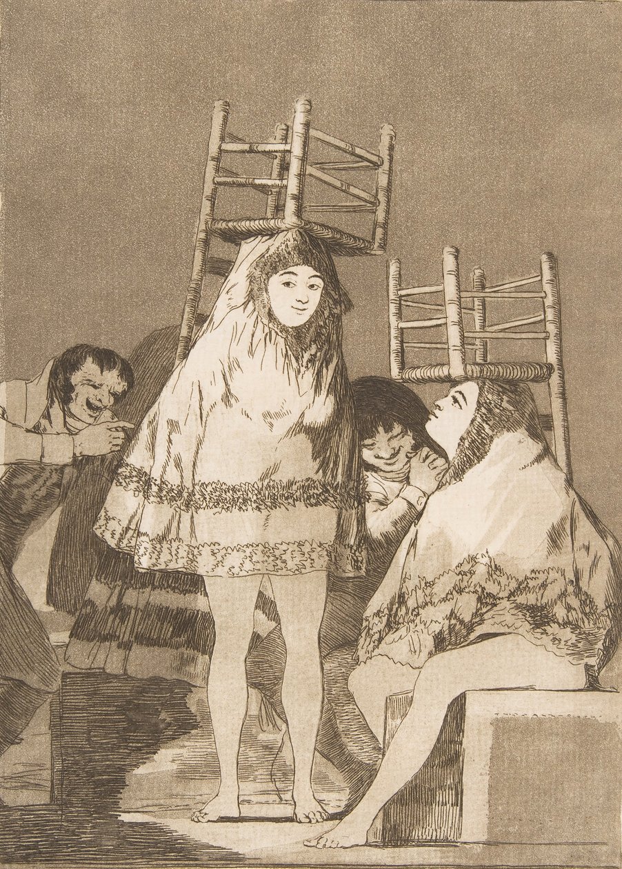 Tablica 26 z Los Caprichos: Mają już miejsce Ya tienen asiento., 1799. autorstwa Francisco de Goya