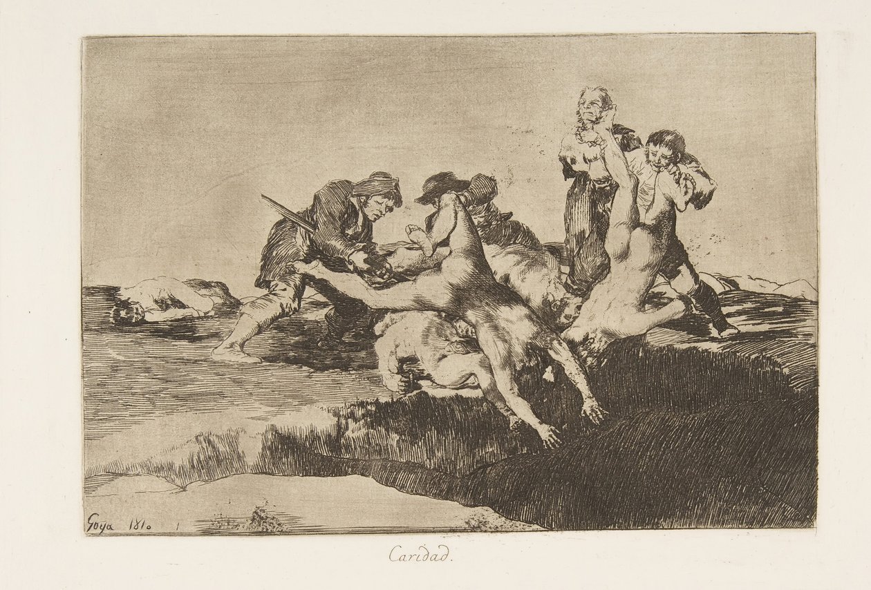 Tablica 27 z The Disasters of War Los Desastres de la Guerra: Char..., 1810 opublikowany 1863. autorstwa Francisco de Goya