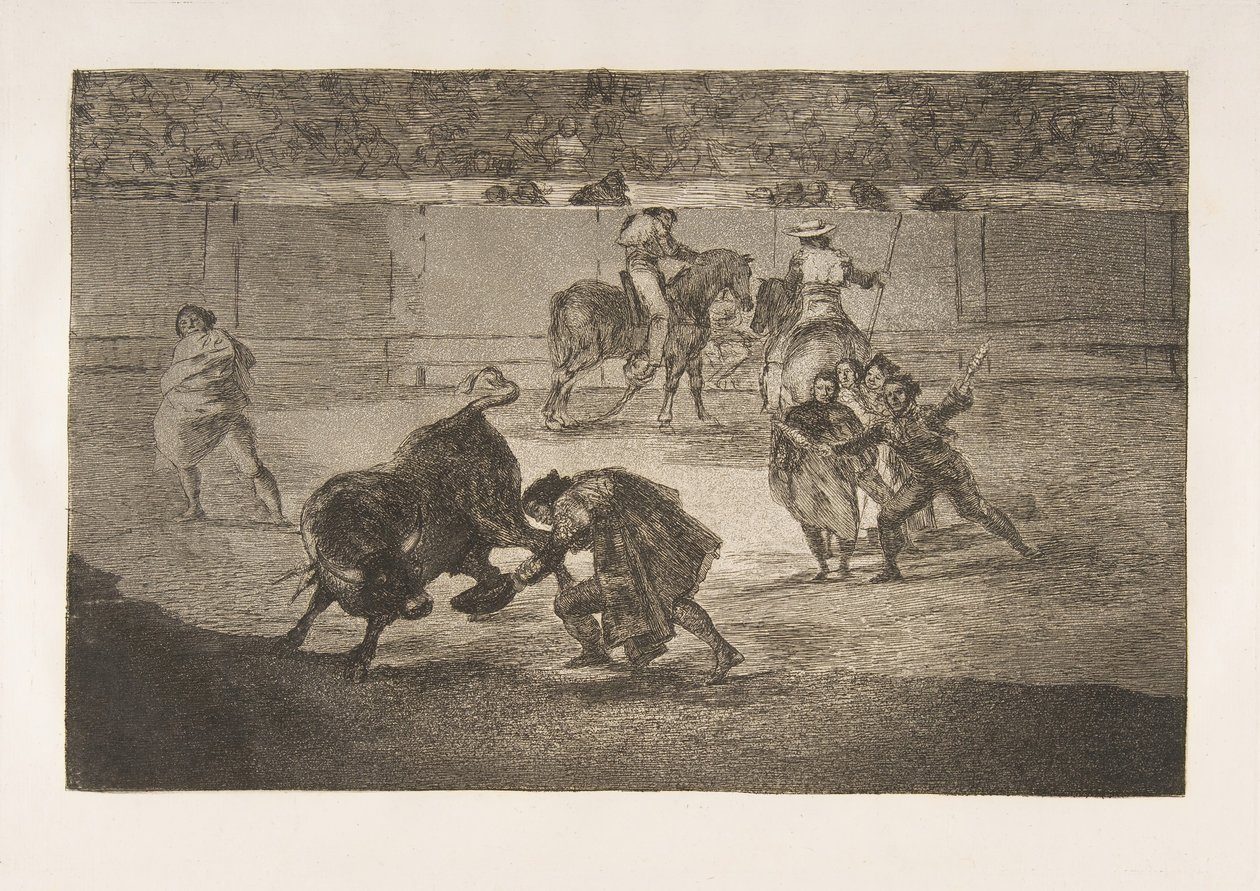 Tablica 29 Tauromachii: Pepe Illo przechodzący recorte., 1816. autorstwa Francisco de Goya
