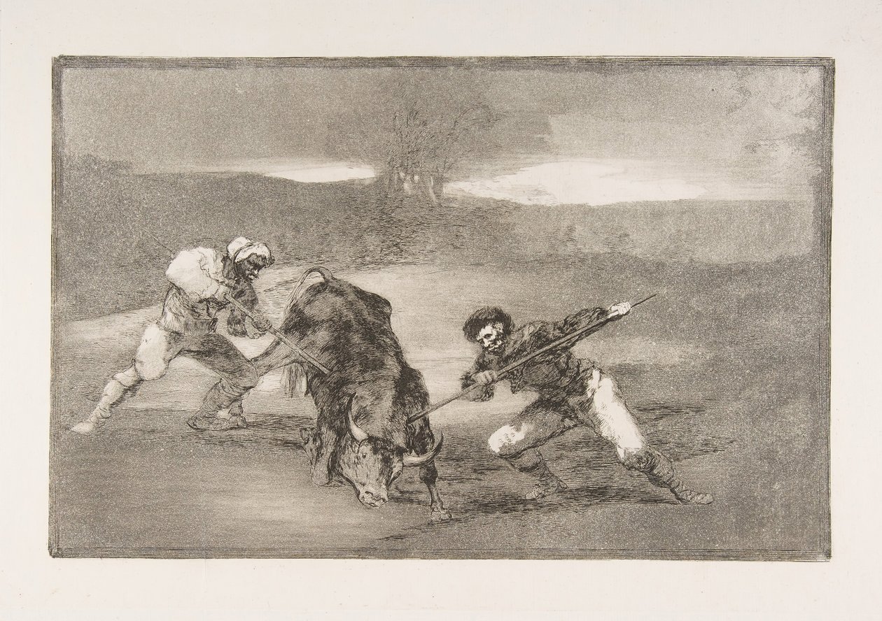 Tablica 2 Tauromachii: Inny sposób polowania na piechotę, 1816. autorstwa Francisco de Goya