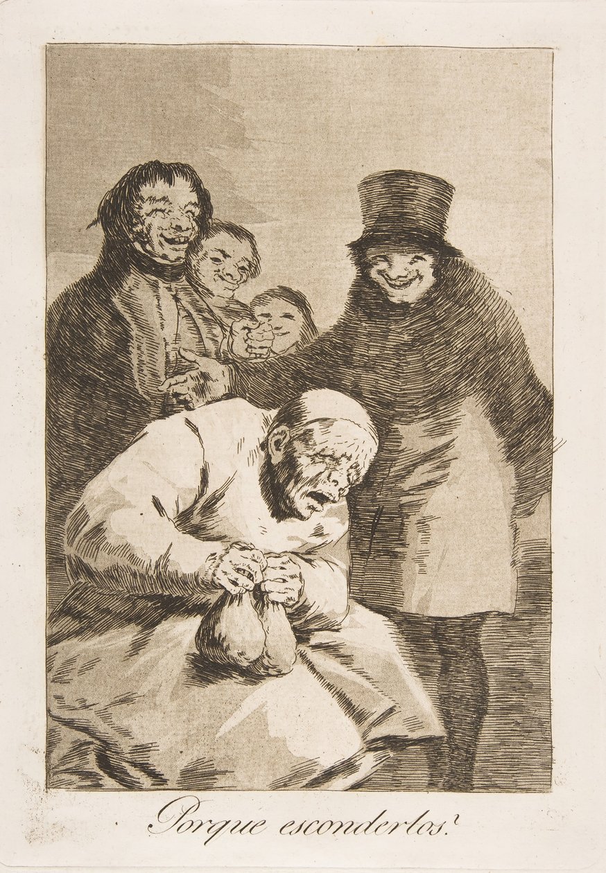 Tablica 30 z Los Caprichos: Po co je ukrywać Porque esconderlos, 1799. autorstwa Francisco de Goya