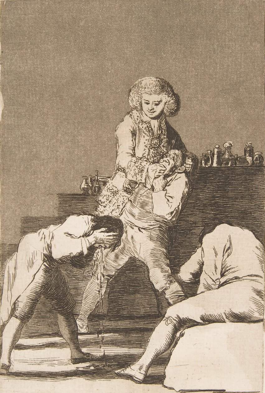Tablica 33 z „Los Caprichos”: Do hrabiego Palatyna Al Conde Palatino., 1799. autorstwa Francisco de Goya