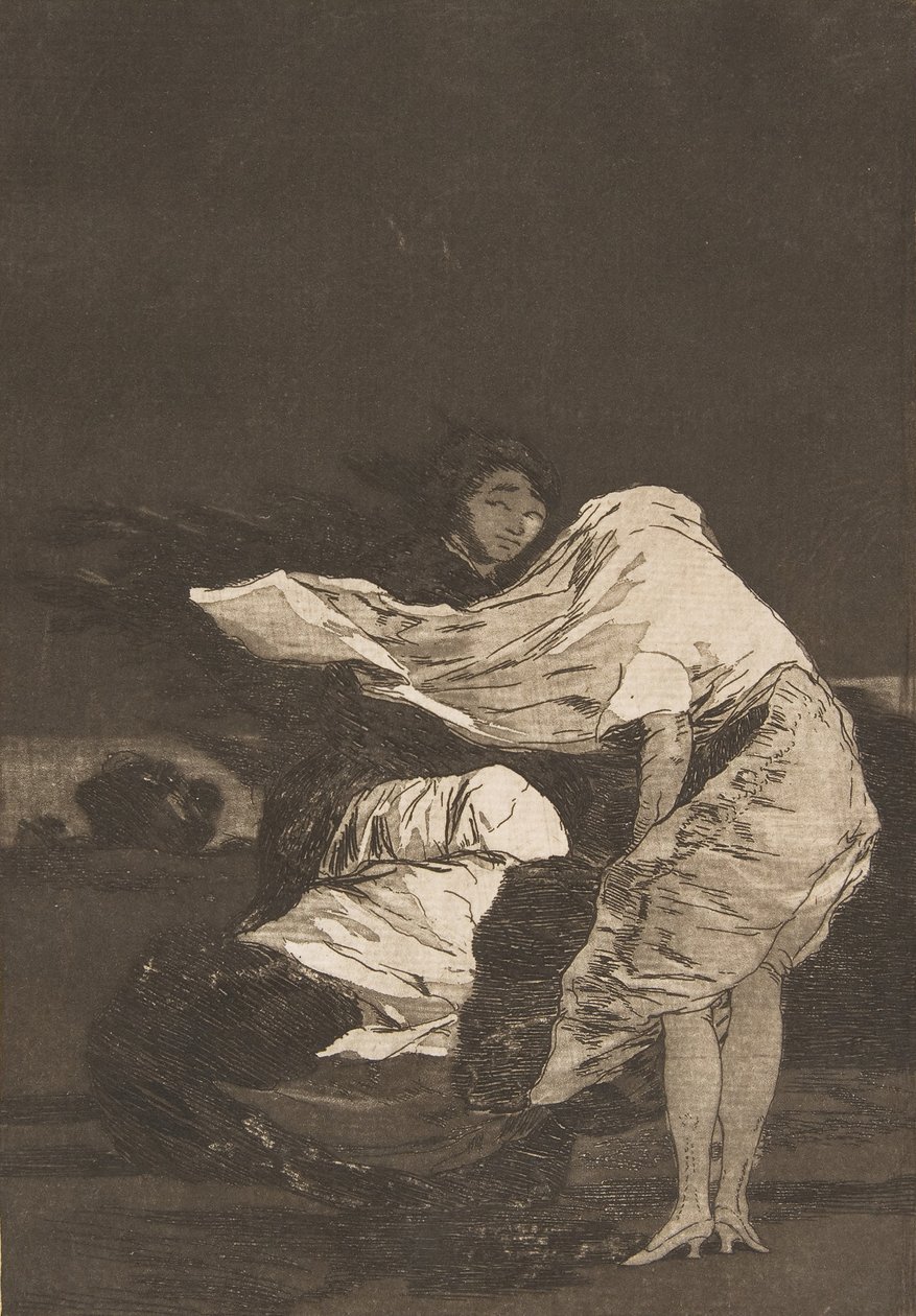 Tablica 36 z Los Caprichos: Zła noc Mala noche., ca. 1797-98. autorstwa Francisco de Goya