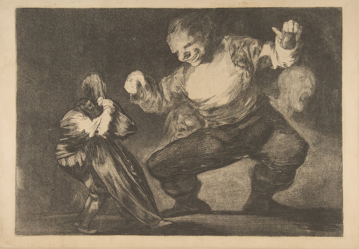 Tablica 4 z Disparates: Simpleton, ca. 1816-23 drukarnia prywatna ok.1854. autorstwa Francisco de Goya