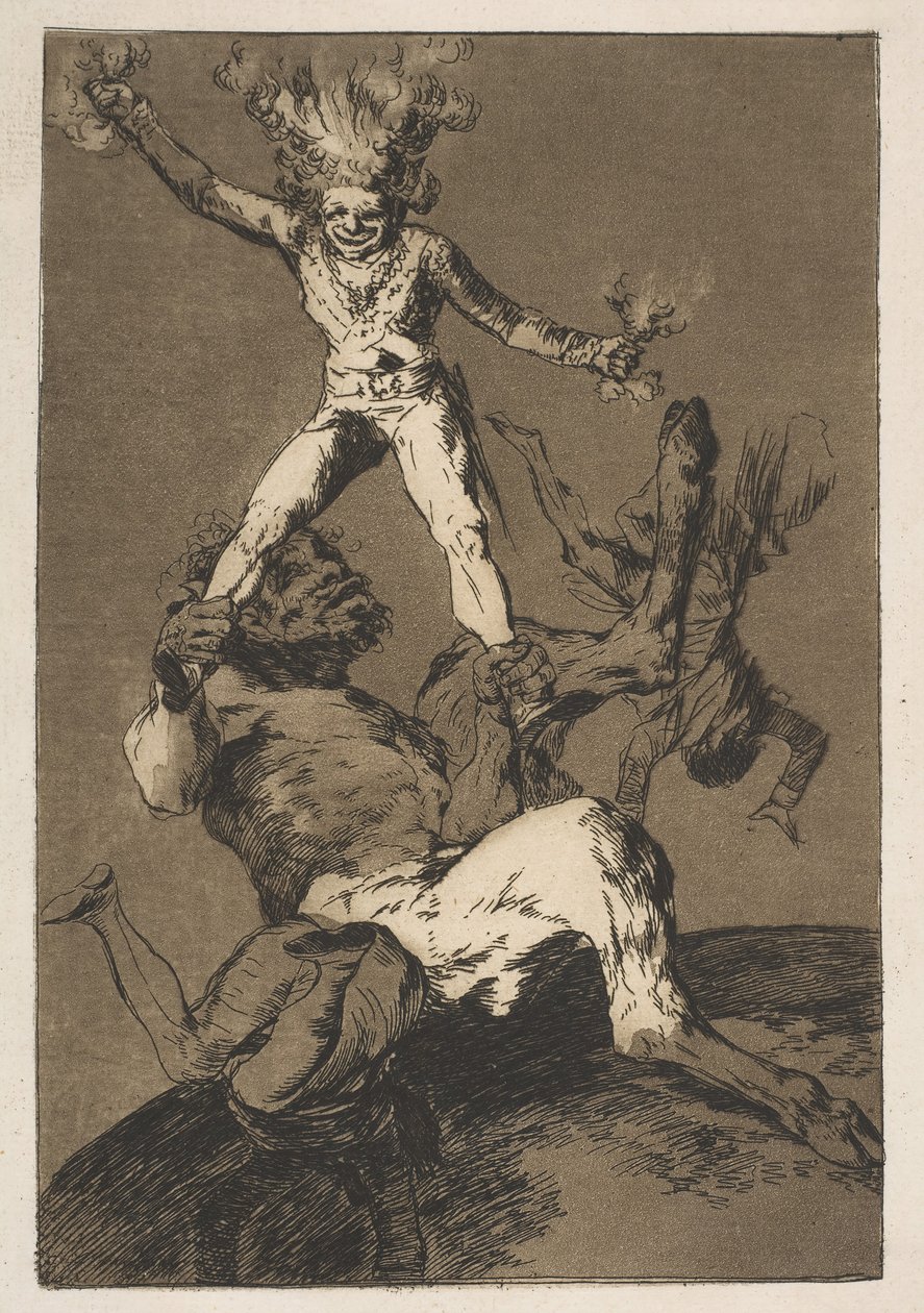 Tablica 56 z Los Caprichos: Wznosić się i opadać Subir y bajar., 1799. autorstwa Francisco de Goya