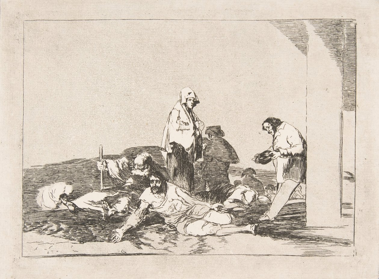 Tablica 58 z Klęsk wojennych Los Desastres de la Guerra: Nie ma co płakać…, 1811-12. autorstwa Francisco de Goya