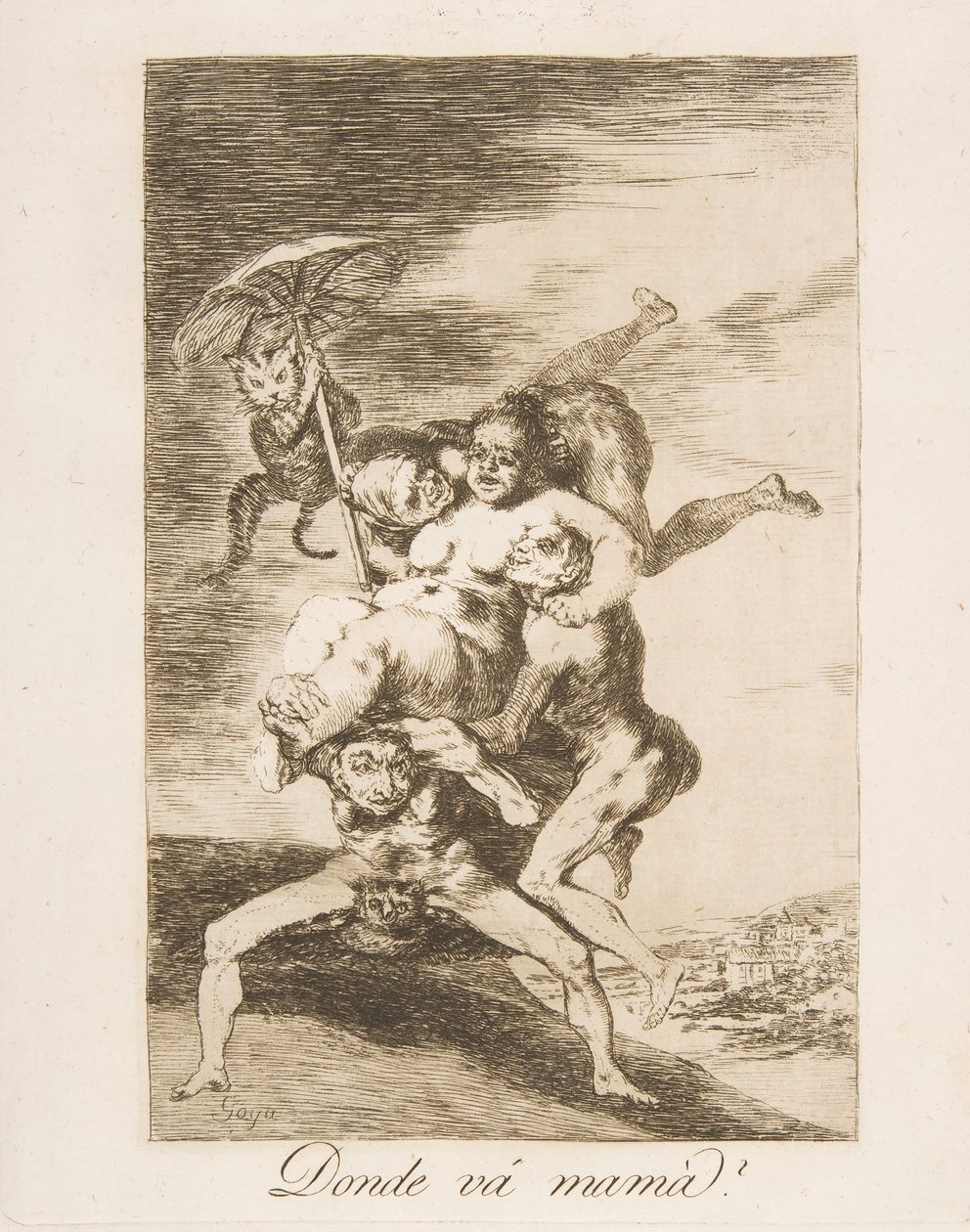 Tablica 65 z Los Caprichos: Dokąd idzie mama Donde vá mamá, 1799. autorstwa Francisco de Goya